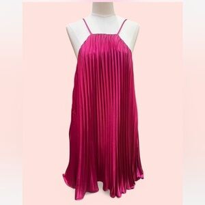 Vibrant Pink Pleated Dress